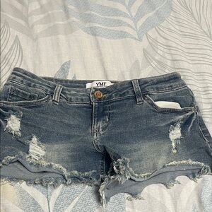 YMI Women's Frayed Jean Shorts - Classic Blue